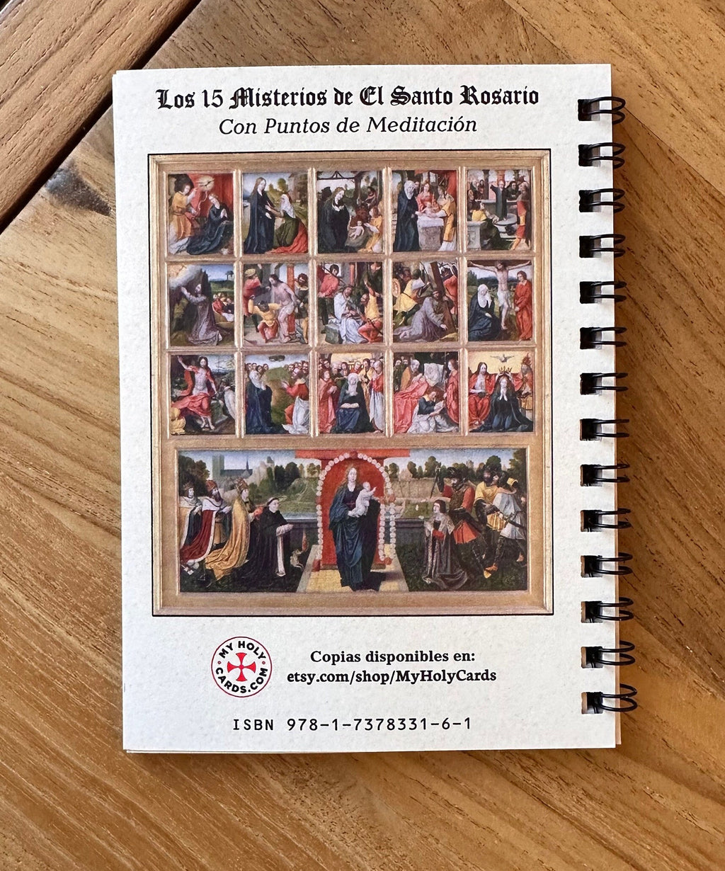 Spanish Rosary Meditation Book: 15 Mysteries, Pocket-Size, Traditional Catholic Prayer