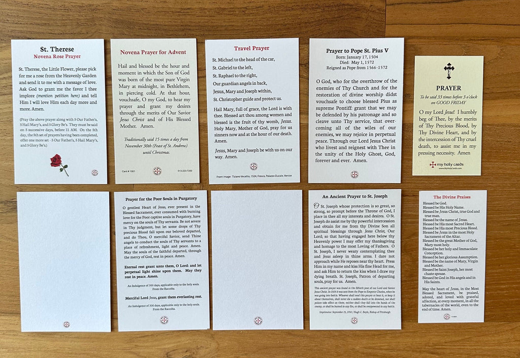 Catholic Prayer Bundle: Rosary Book, Immaculata Booklet & Holy Cards