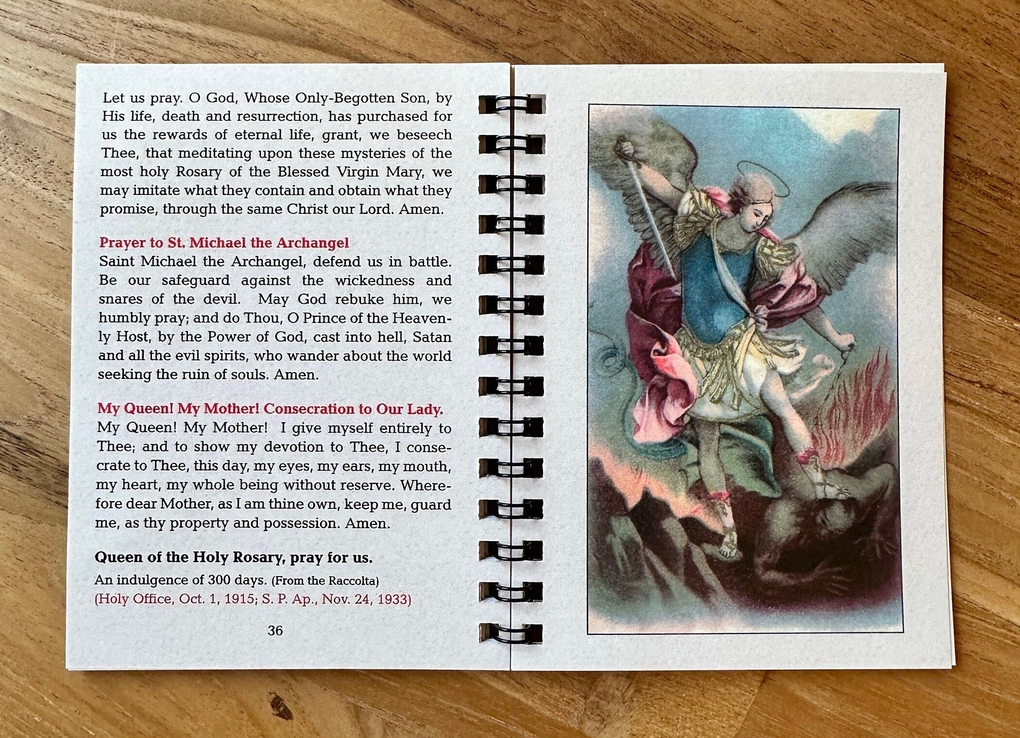 Original MyHolyCards Rosary Meditation Book page view back of book