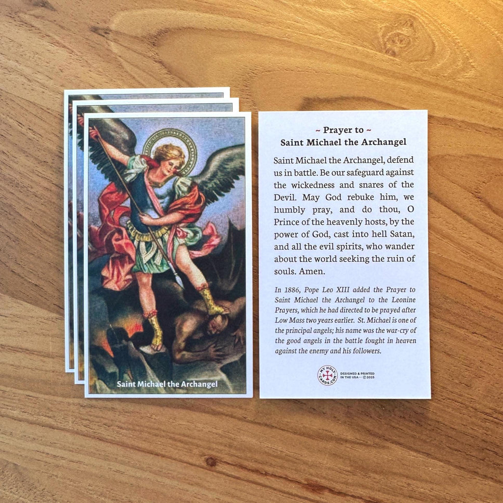 St Michael Archangel Holy Card: Catholic Prayer for Protection