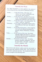 Sanctify the Week & Month Catholic Prayer Card - Fr. Lasance