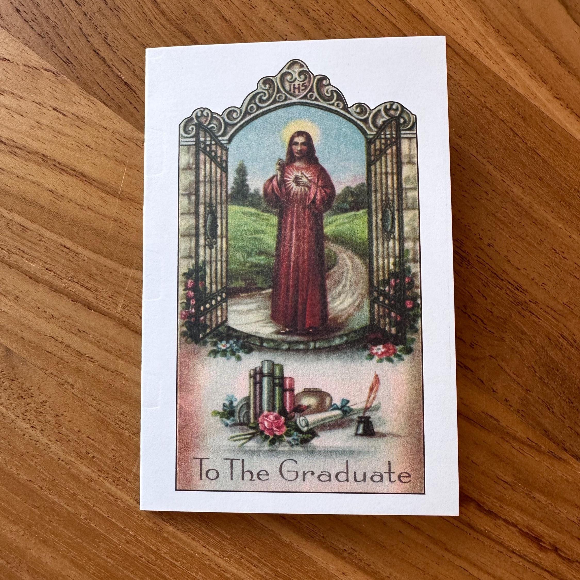 Catholic Graduation Mini Folded Holy Cards, with Envelopes, Pack of 10