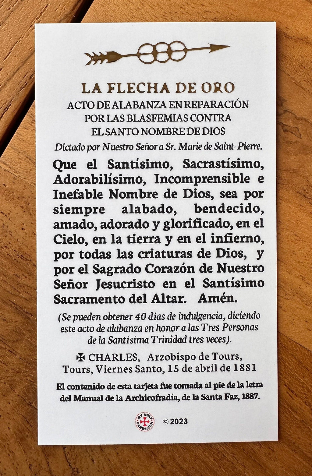 Santo Rostro de Jesus Prayer Card / Holy Face in Spanish , Gold Foil Relief