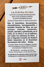 Santo Rostro de Jesus Prayer Card / Holy Face in Spanish , Gold Foil Relief