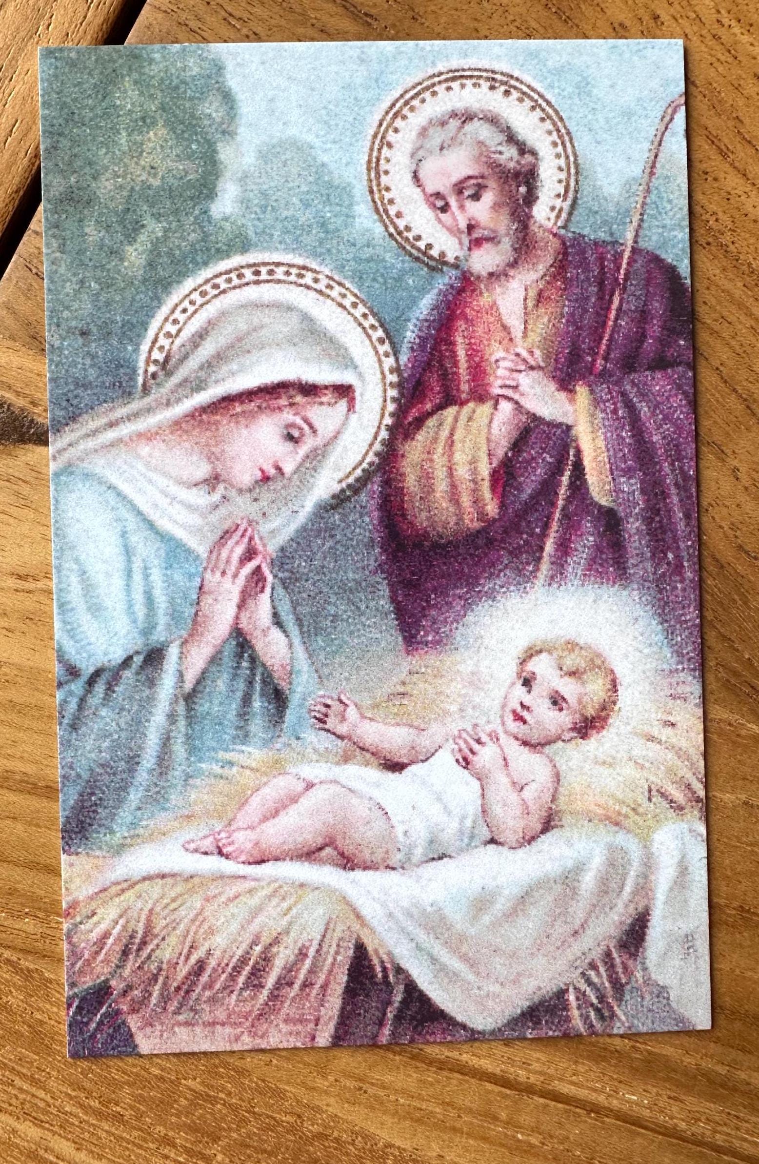 Christmas Holy Card Set: Vintage Style Religious Message Cards