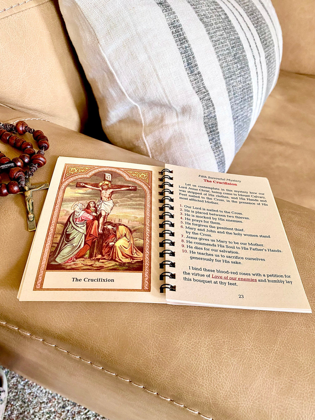 Original MyHolyCards Rosary Meditation Book page view