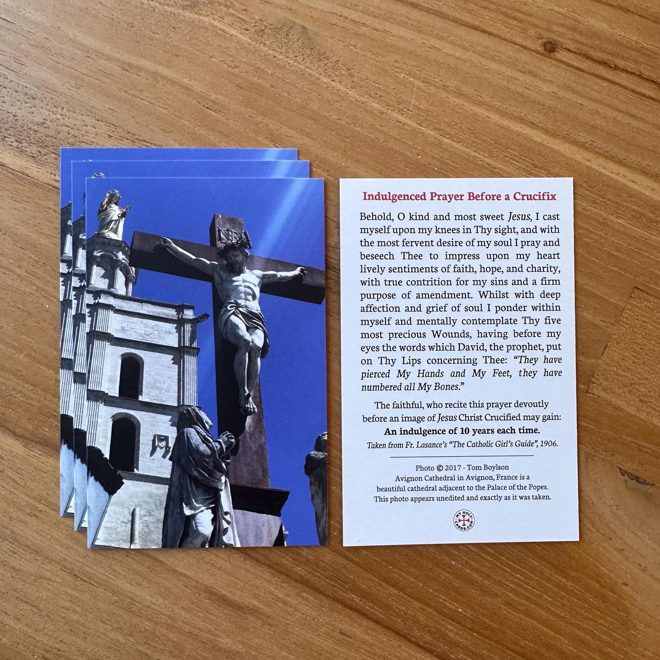 Prayer Before Crucifix Catholic Holy Card, Pack of 5/10/25/50/100, Indulgenced