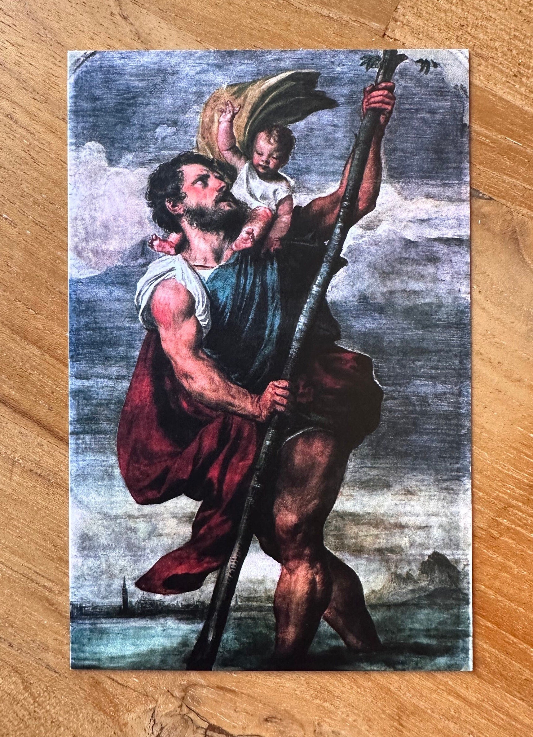 St. Christopher Travel Holy Card: Pack of 5/10/25/50/100, Catholic Prayer
