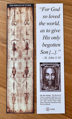 Shroud of Turin Bookmark Prayer Card - SUEDE PAPER FINISH