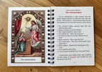 Original MyHolyCards Rosary Meditation Book open page view