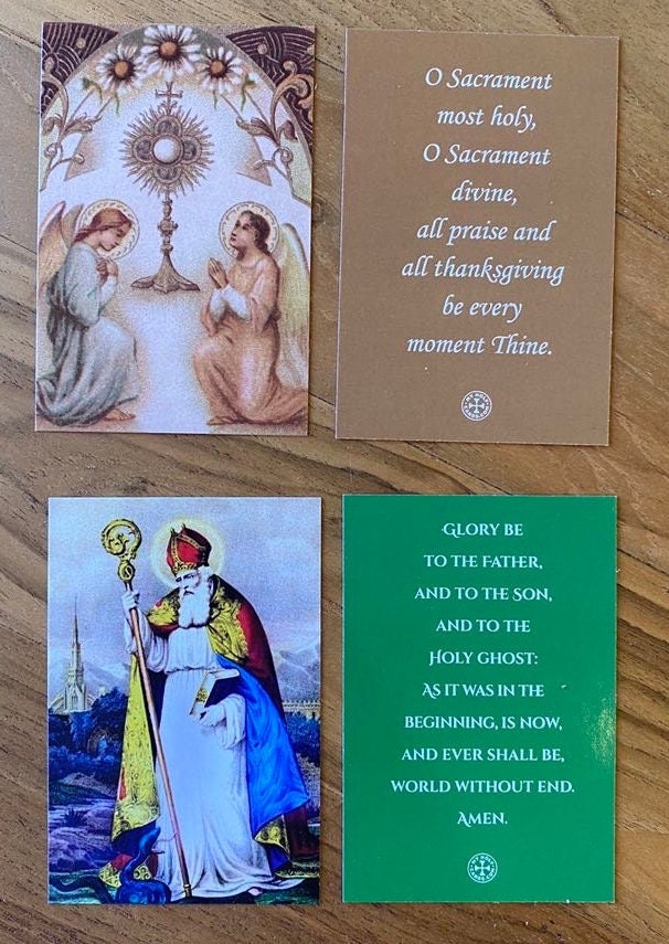 Bundle of 8 Mini Holy Cards - Childrens Trading Cards, Classroom Favors