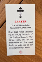 Good Friday Prayer Card, Catholic Lent Holy Card