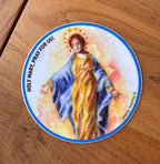 Holy Mary Blessed Mother Vinyl Decal: Catholic Religious Sticker