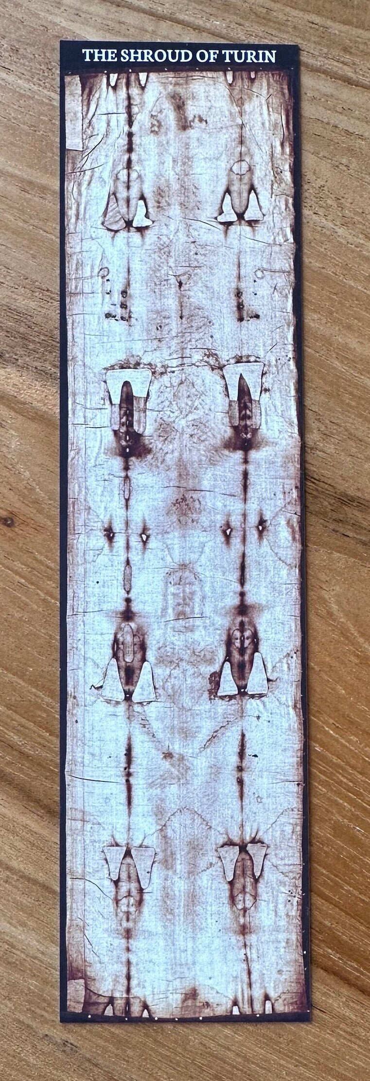 Shroud of Turin Bookmark Prayer Card - SUEDE PAPER FINISH