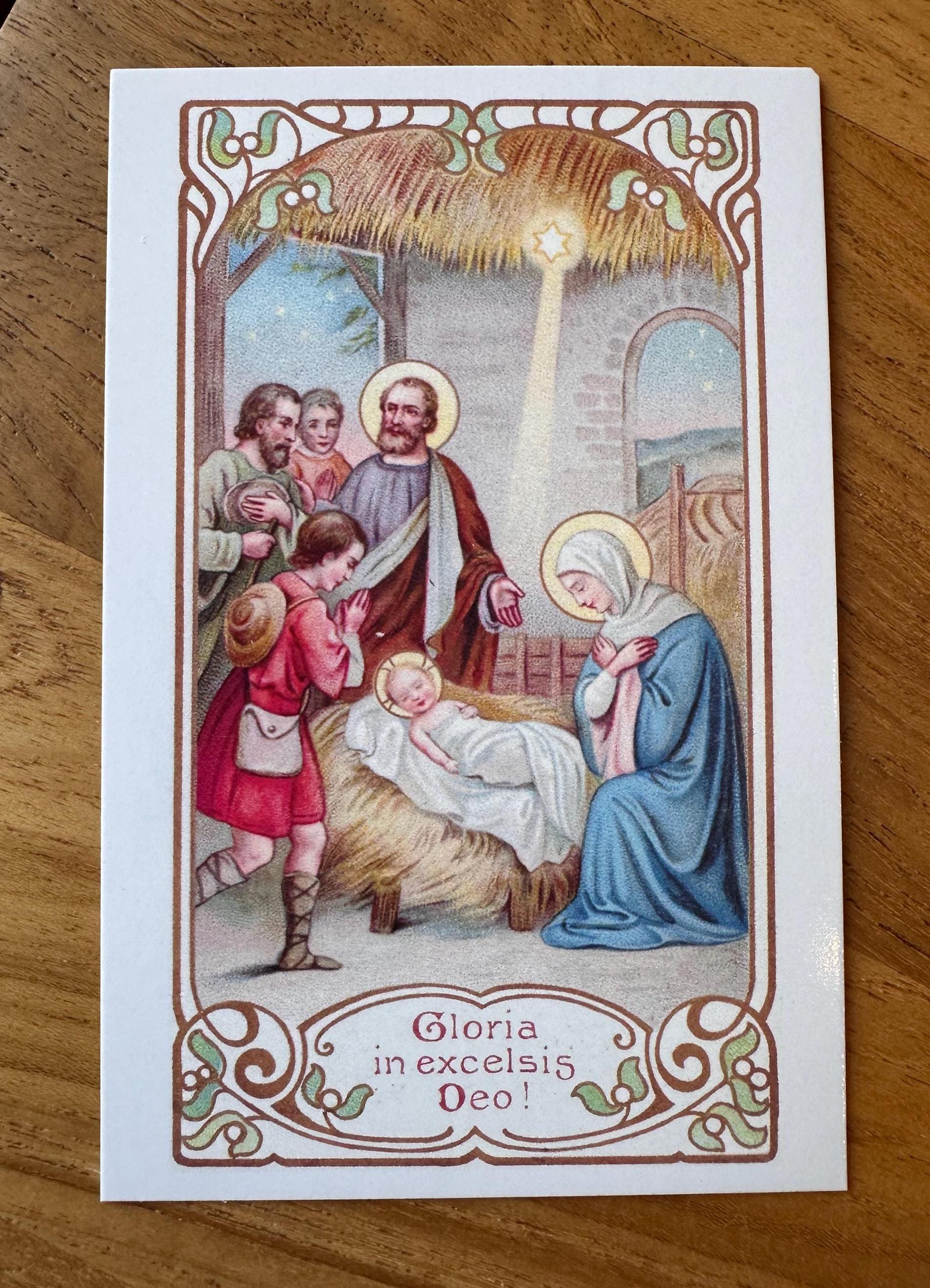 Christmas Holy Card Set: Vintage Style Religious Message Cards