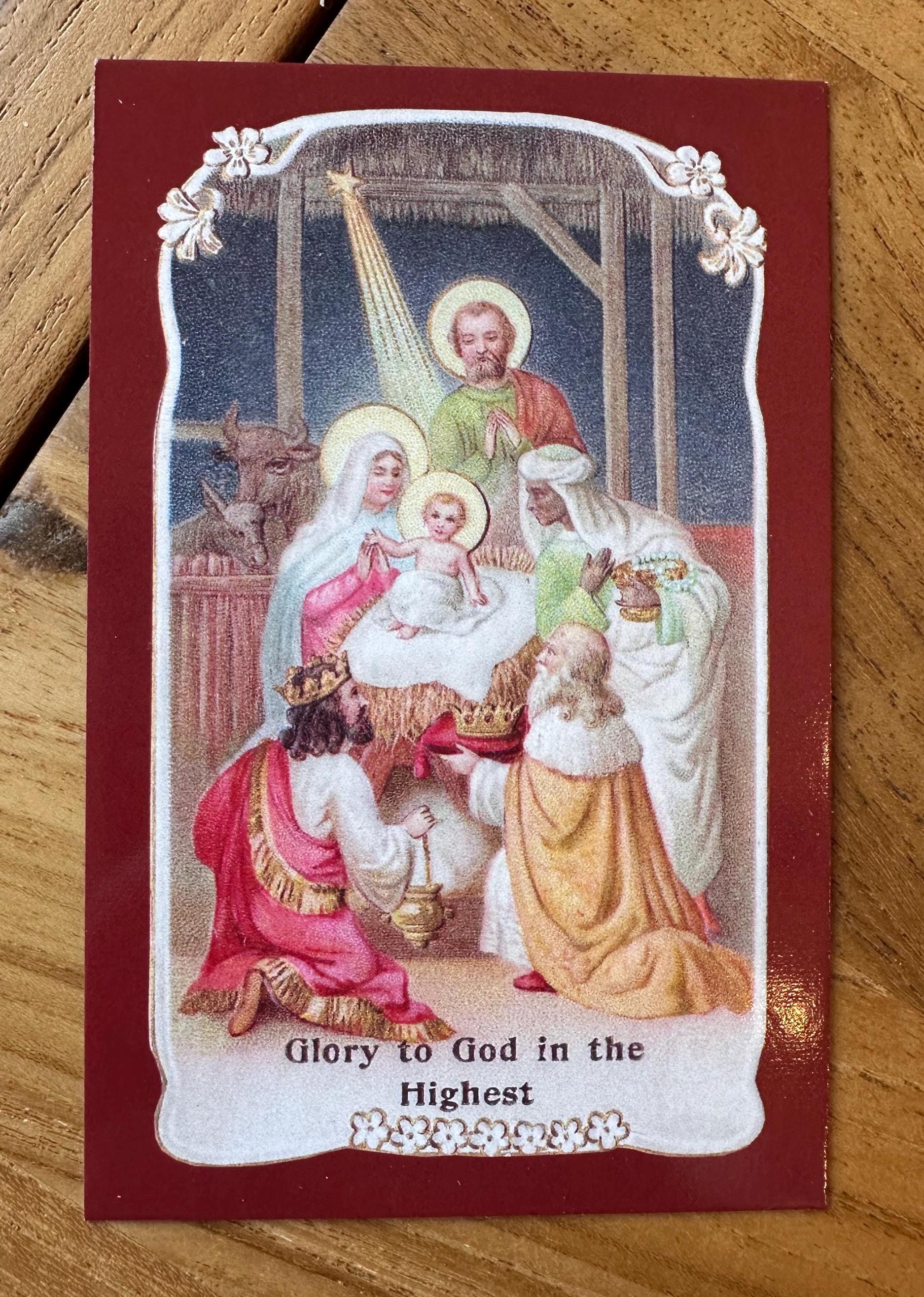 Christmas Holy Card Set: Vintage Style Religious Message Cards