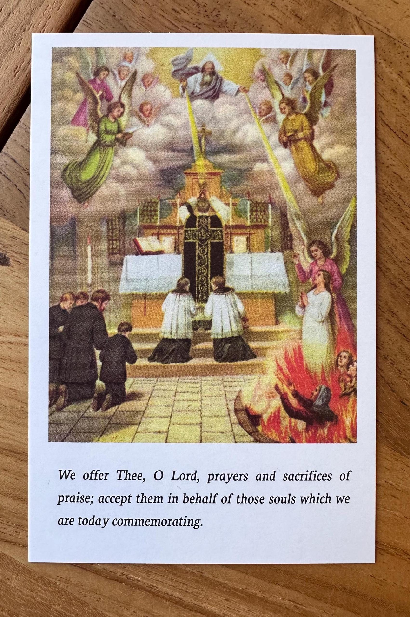 St. Gertrude Holy Card: Catholic Prayers for Poor Souls in Purgatory