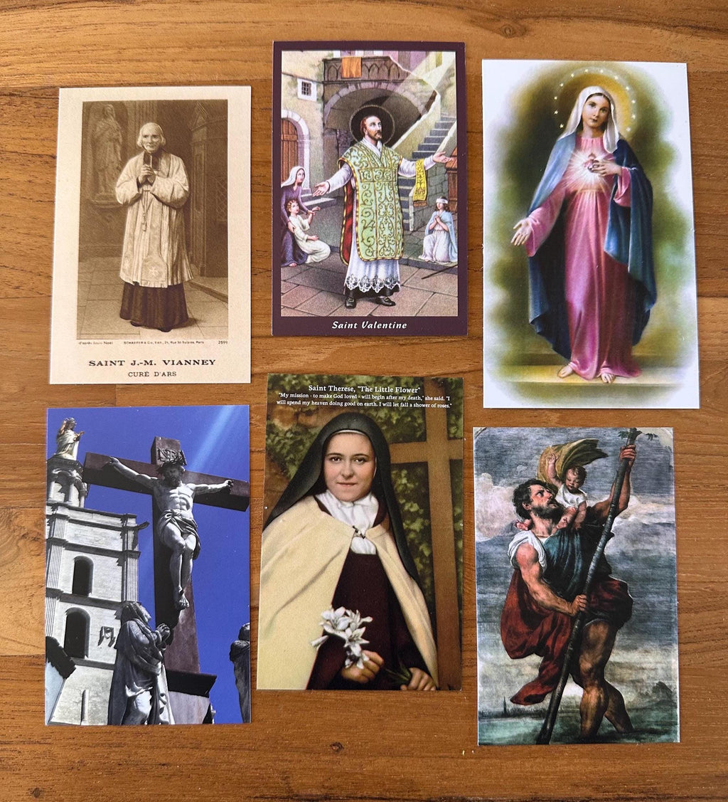 Catholic Holy Card Bundle: Prayers, Saints, and Sacred Images, 45 Cards