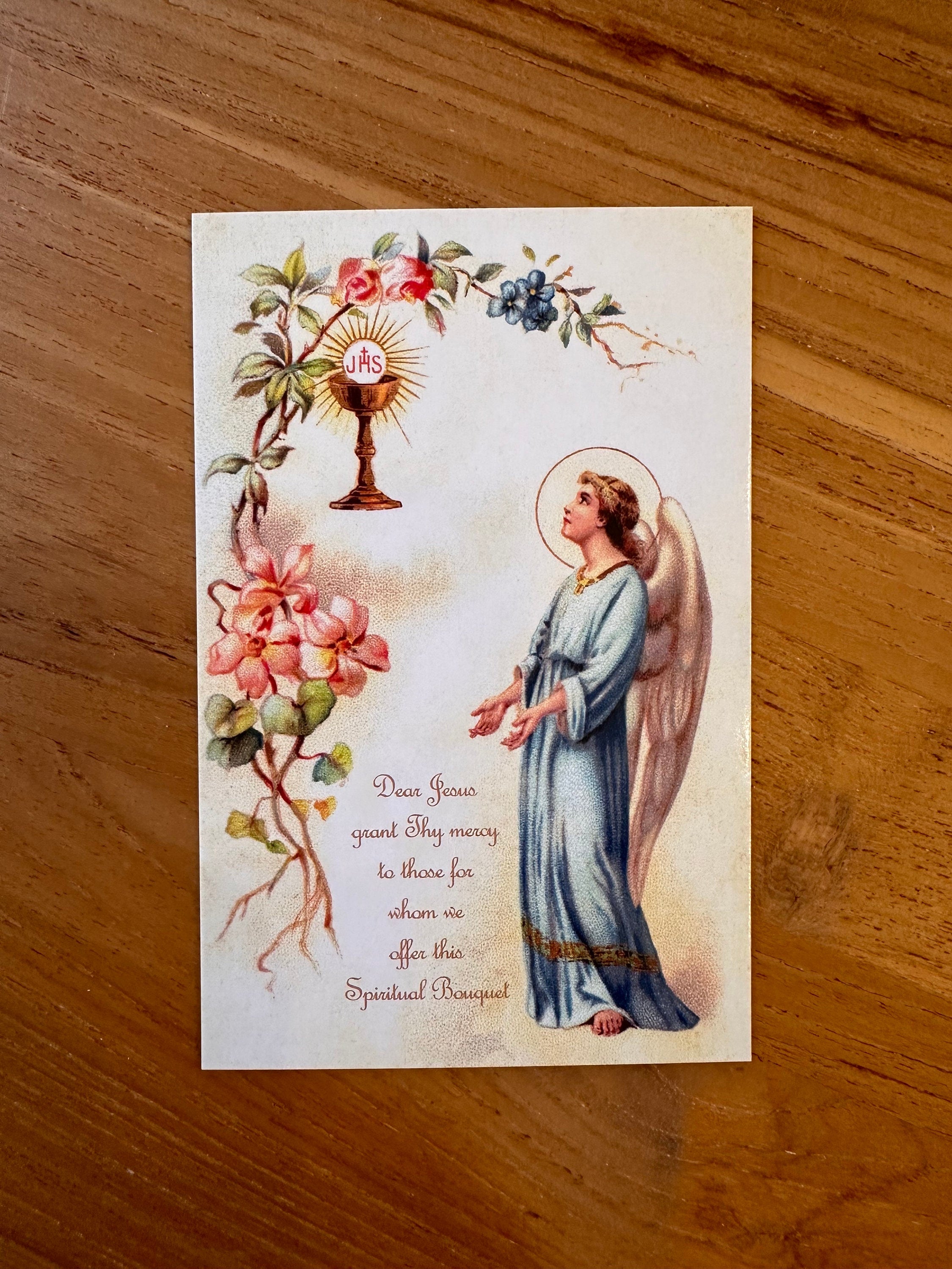 Spiritual Bouquet Holy Cards: Package of 5/10/25/50/100, Catholic Prayer