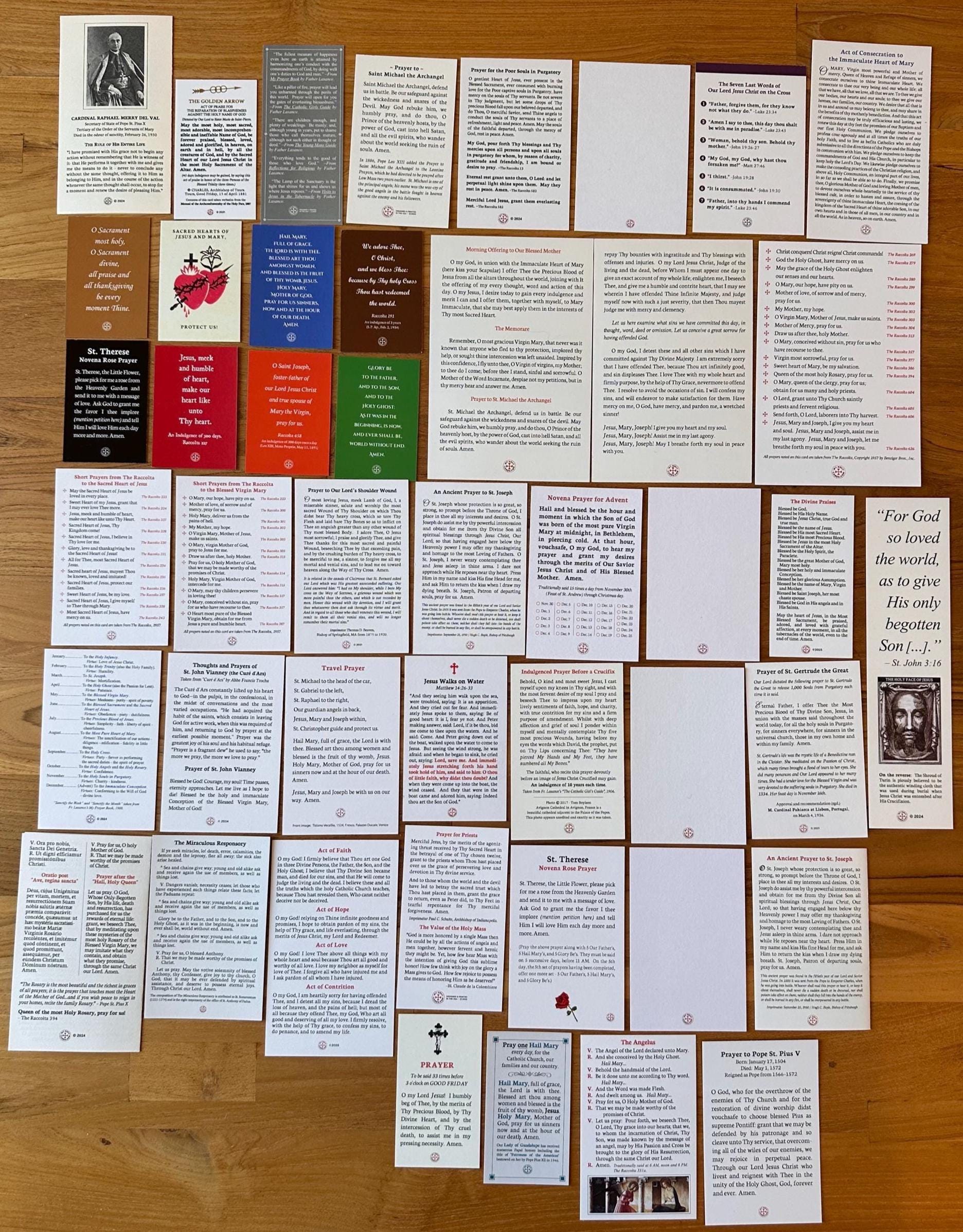 Catholic Holy Card Bundle: Prayers, Saints, and Sacred Images, 45 Cards