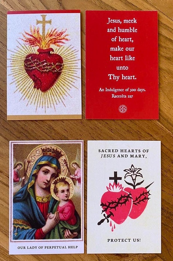 Bundle of 8 Mini Holy Cards - Childrens Trading Cards, Classroom Favors