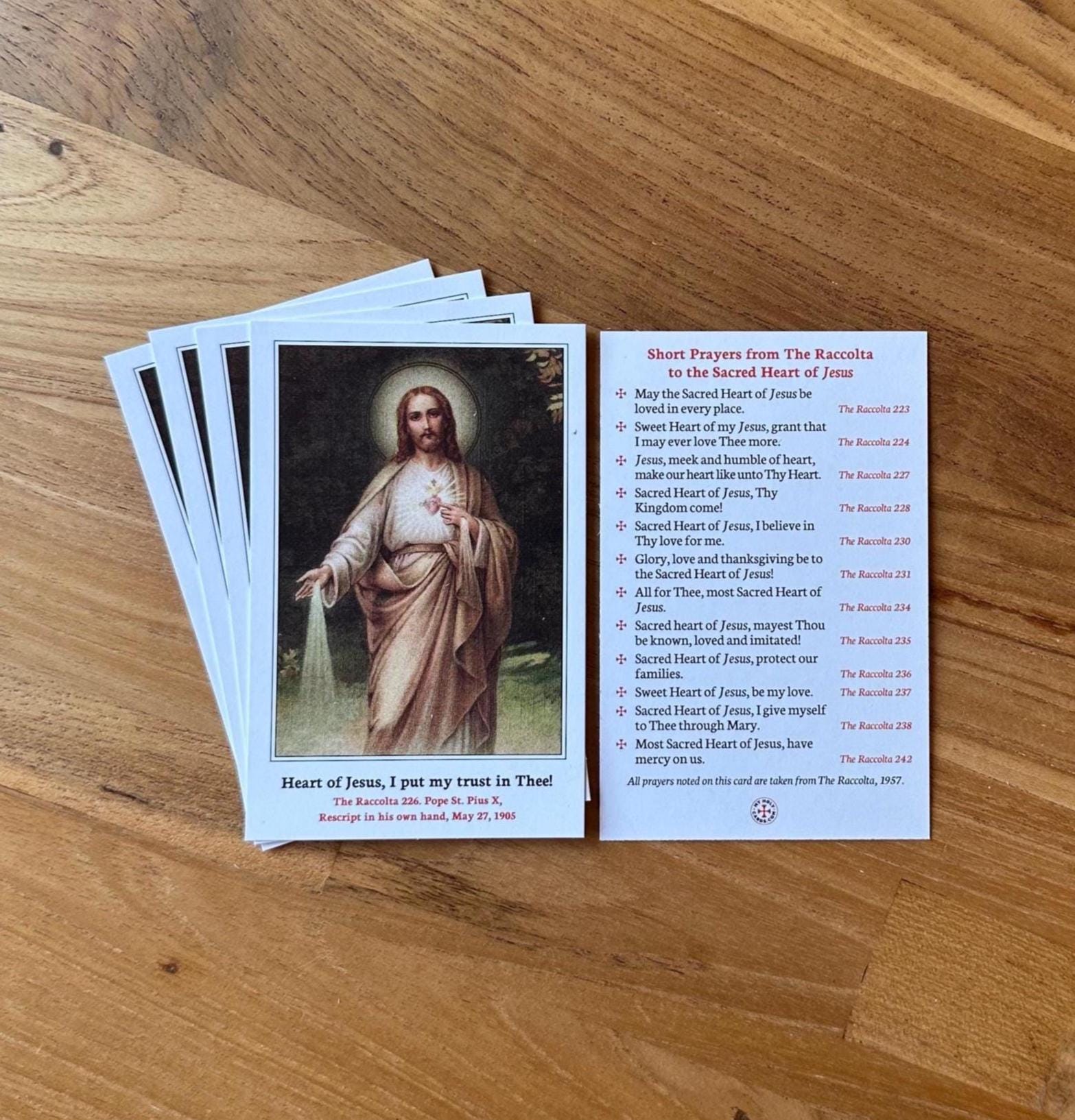 Sacred Heart of Jesus Indulgences Holy Card: Catholic Prayers