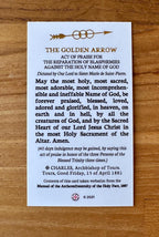 Holy Face of Jesus / Golden Arrow Prayer Holy Card with Raised Gold Foil