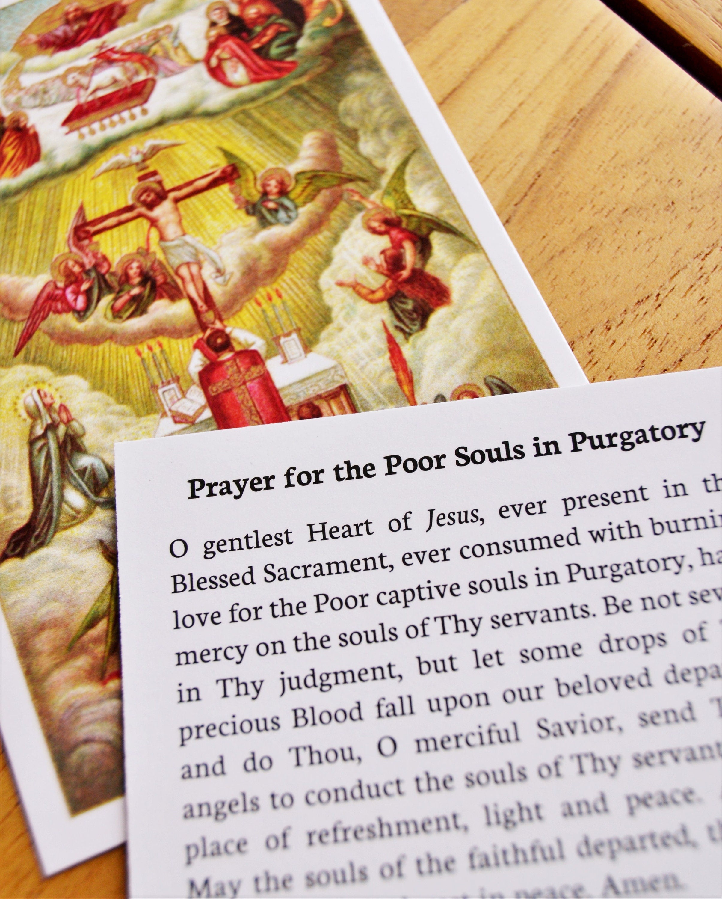 Prayer for Souls in Purgatory Holy Card: Catholic Art Prints