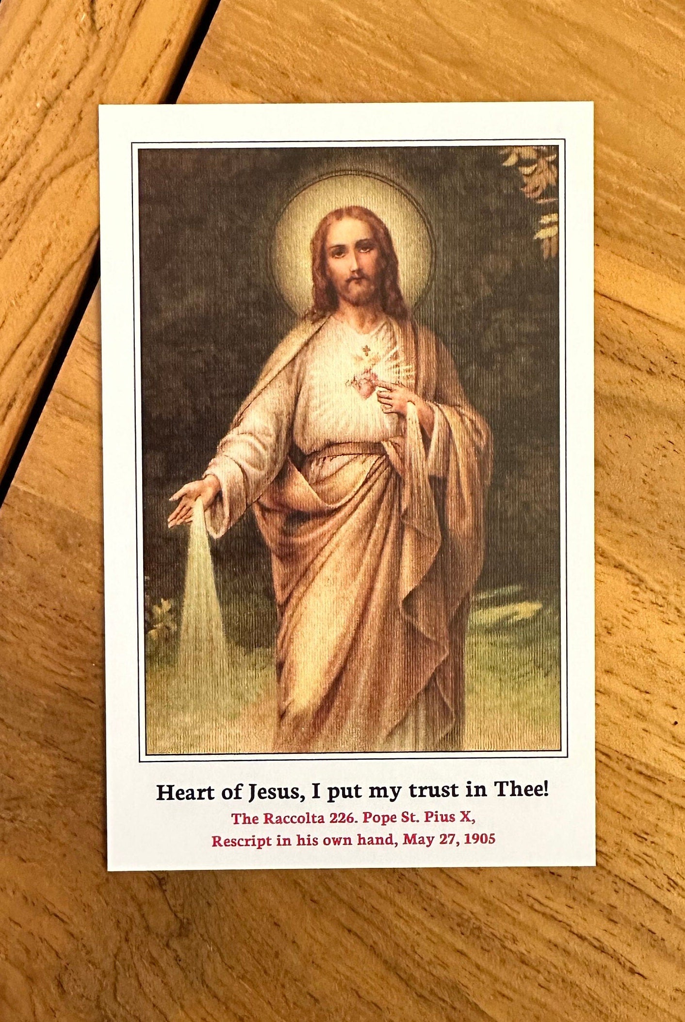 Sacred Heart of Jesus Indulgences Holy Card: Catholic Prayers