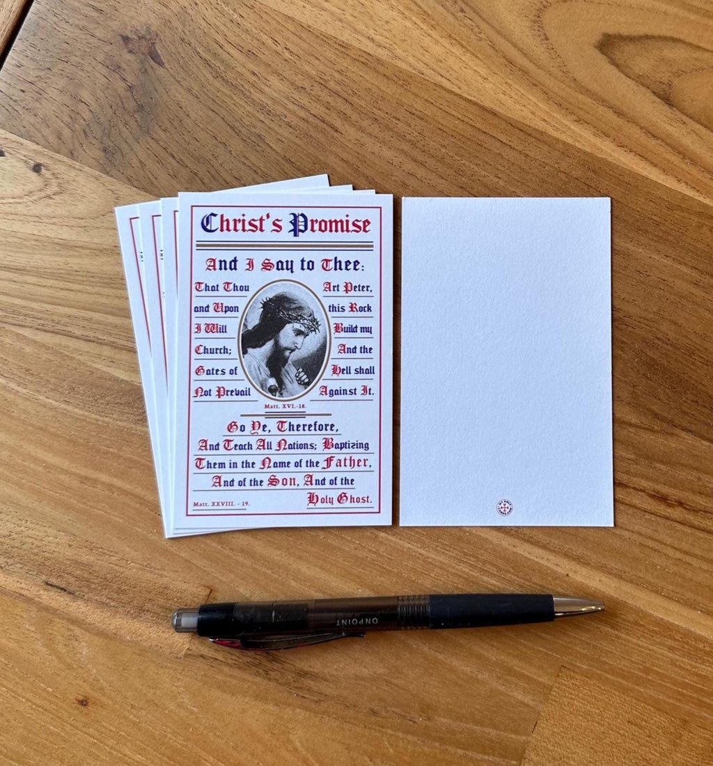 Vintage Christ's Promise Holy Card: 19th Century Bible Verse Note Cards