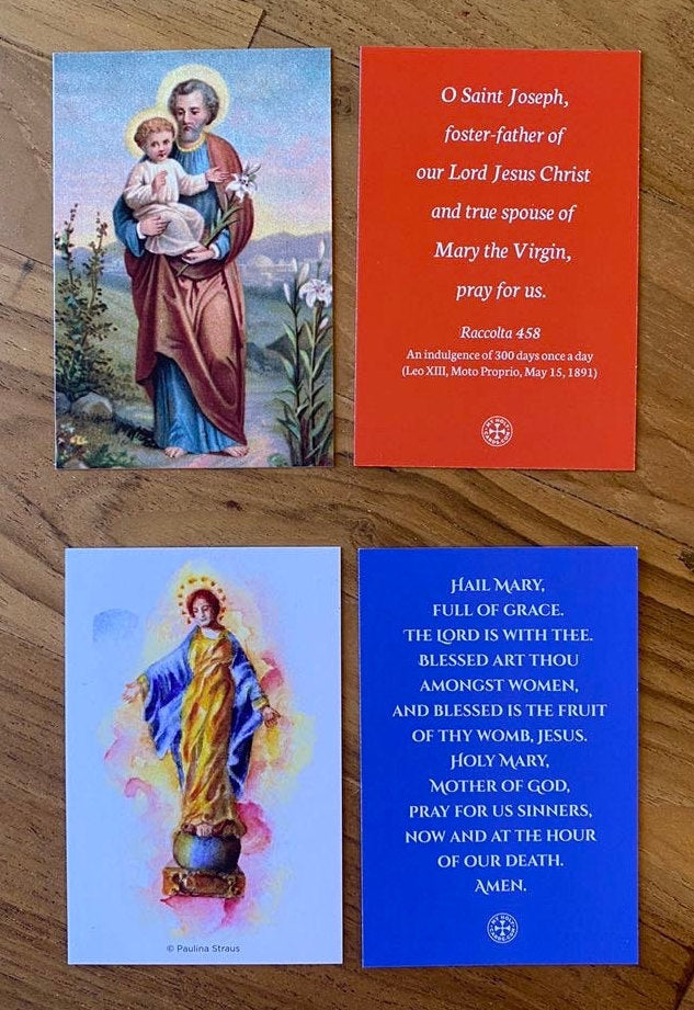 Bundle of 8 Mini Holy Cards - Childrens Trading Cards, Classroom Favors