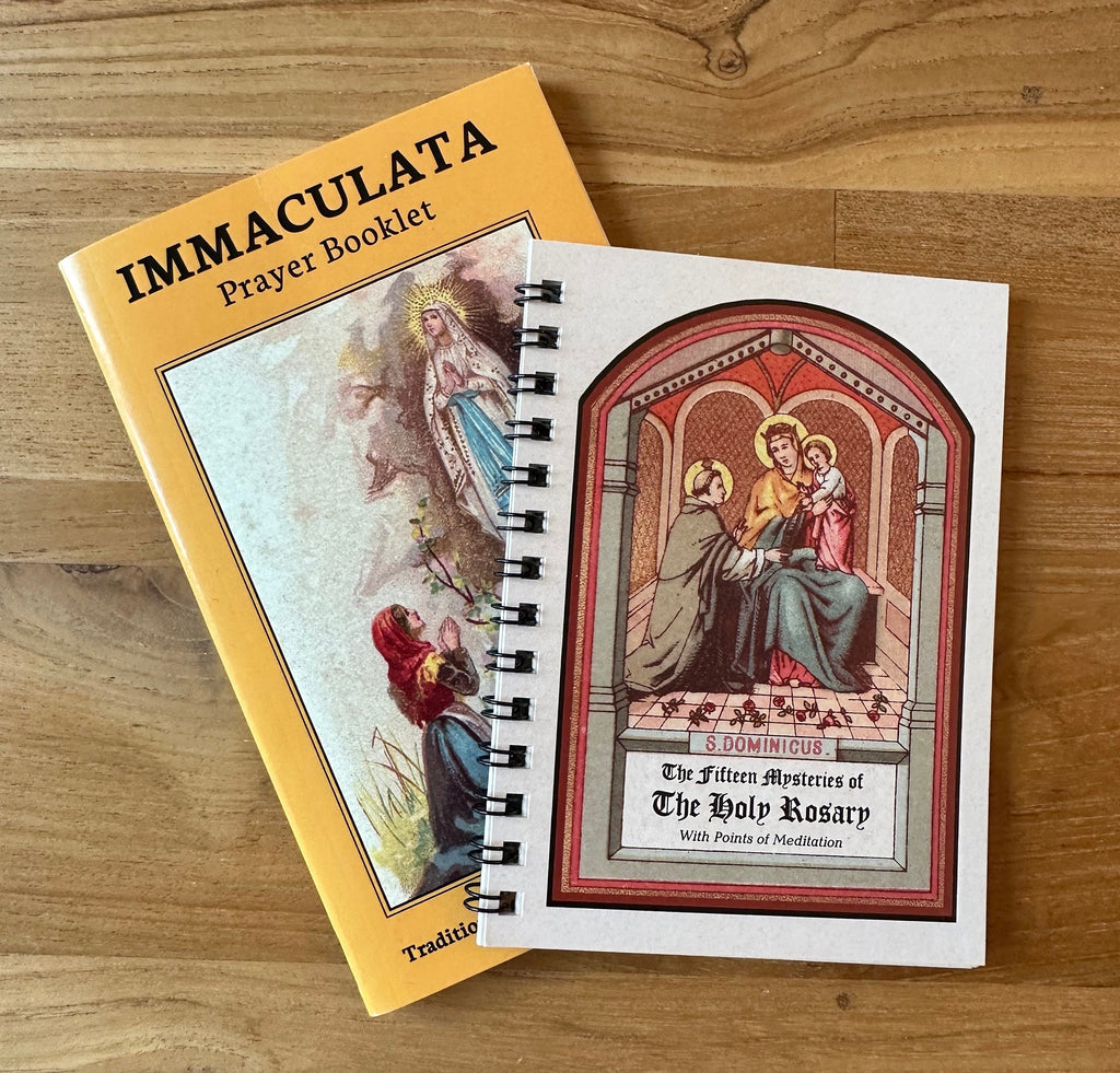 Catholic Prayer Bundle: Rosary Book, Immaculata Booklet & Holy Cards