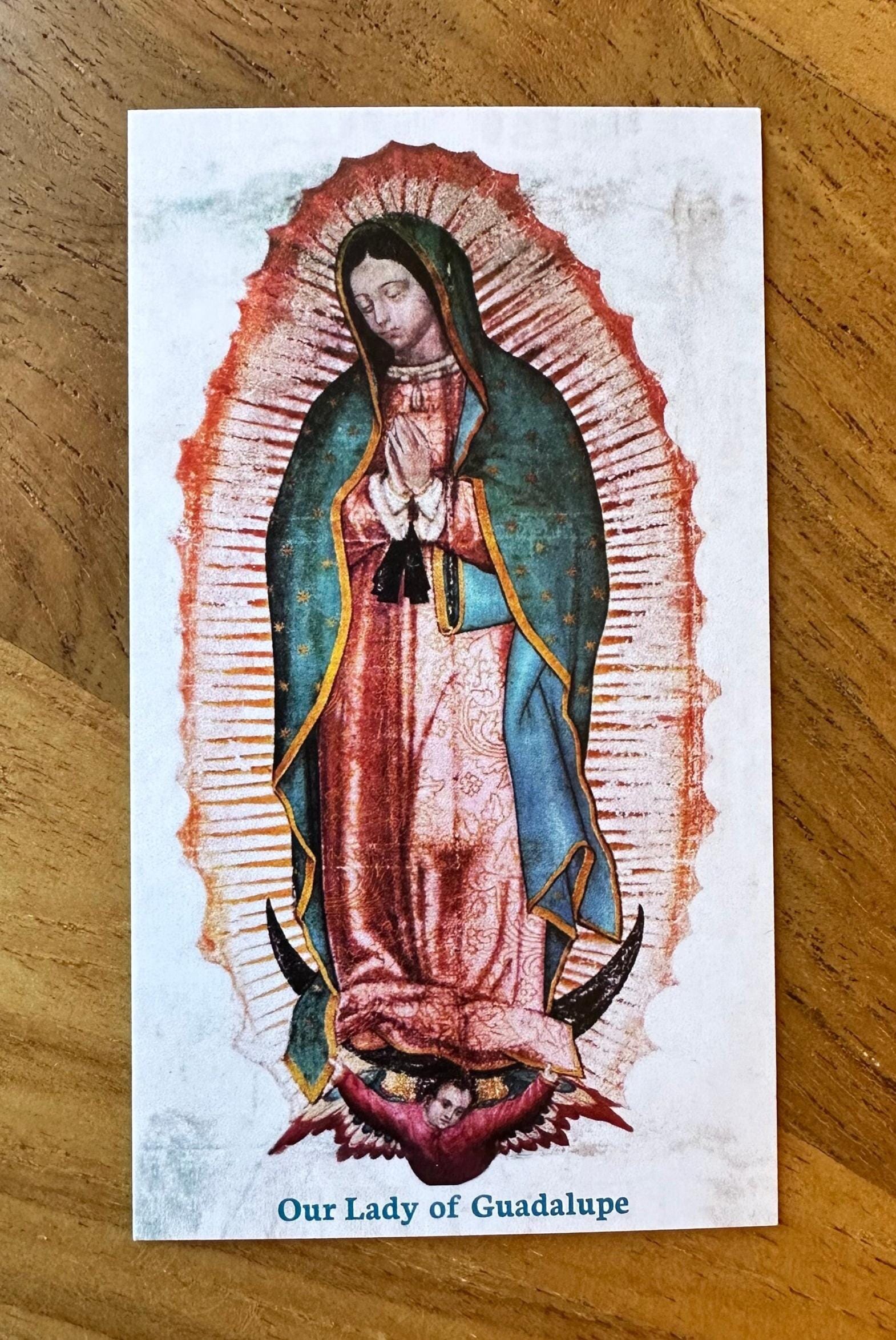 Our Lady of Guadalupe Holy Card: Catholic Prayer for Country & Family
