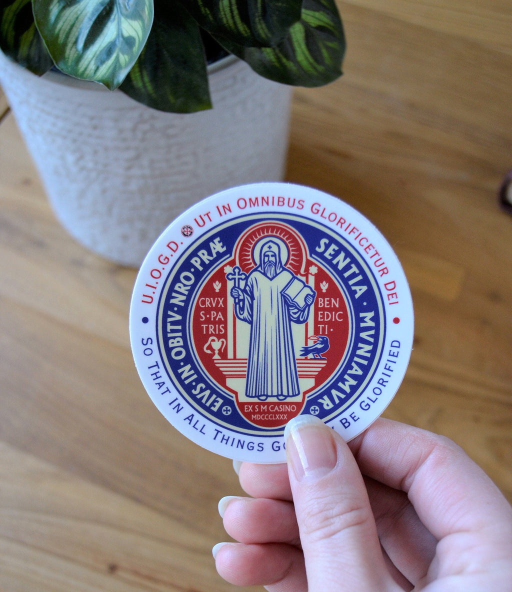 Saint Benedict Medal Vinyl Decal: Catholic Religious Sticker