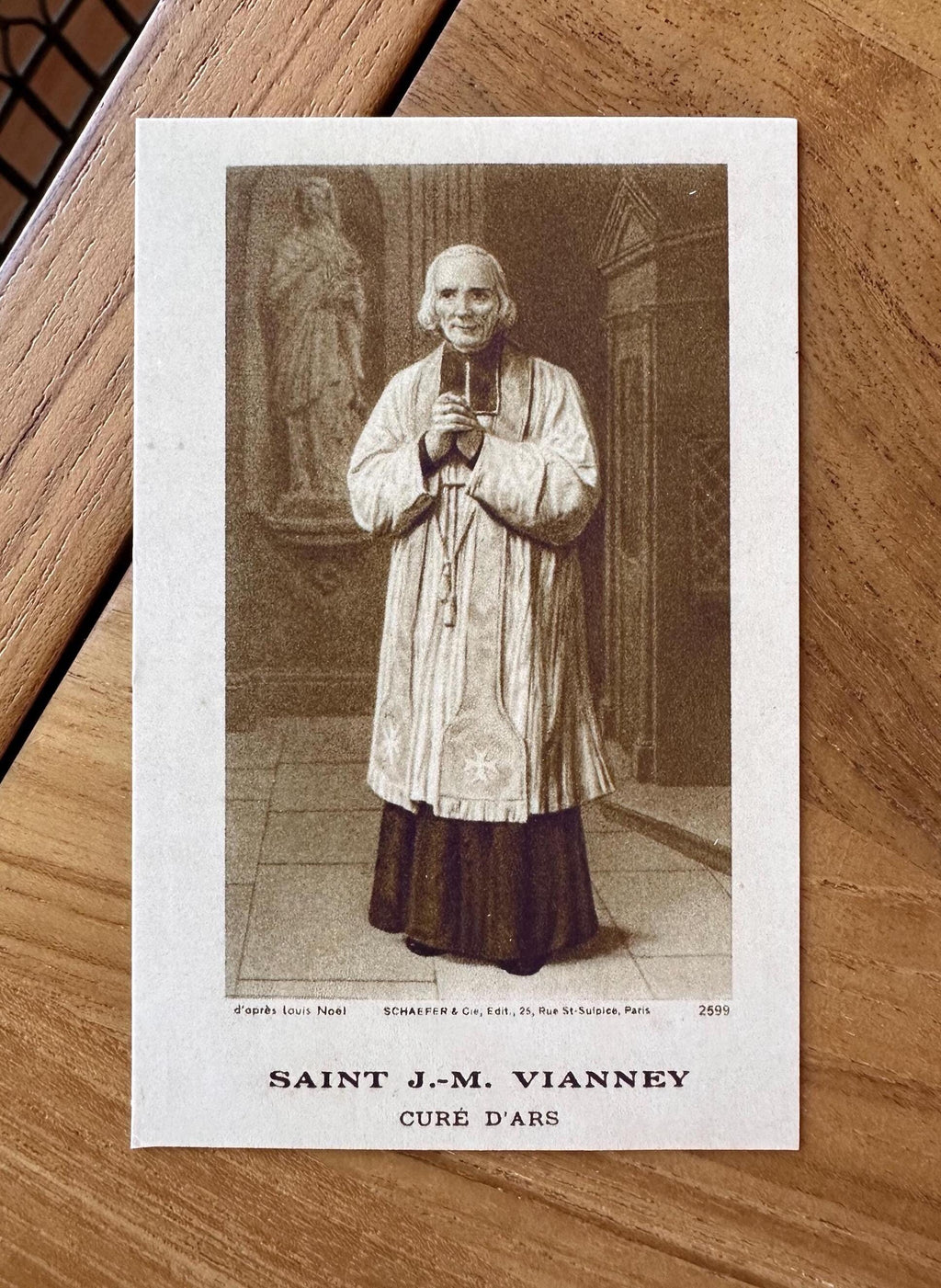 Saint John Vianney Holy Card: Catholic Prayer Card - Cure of Ars