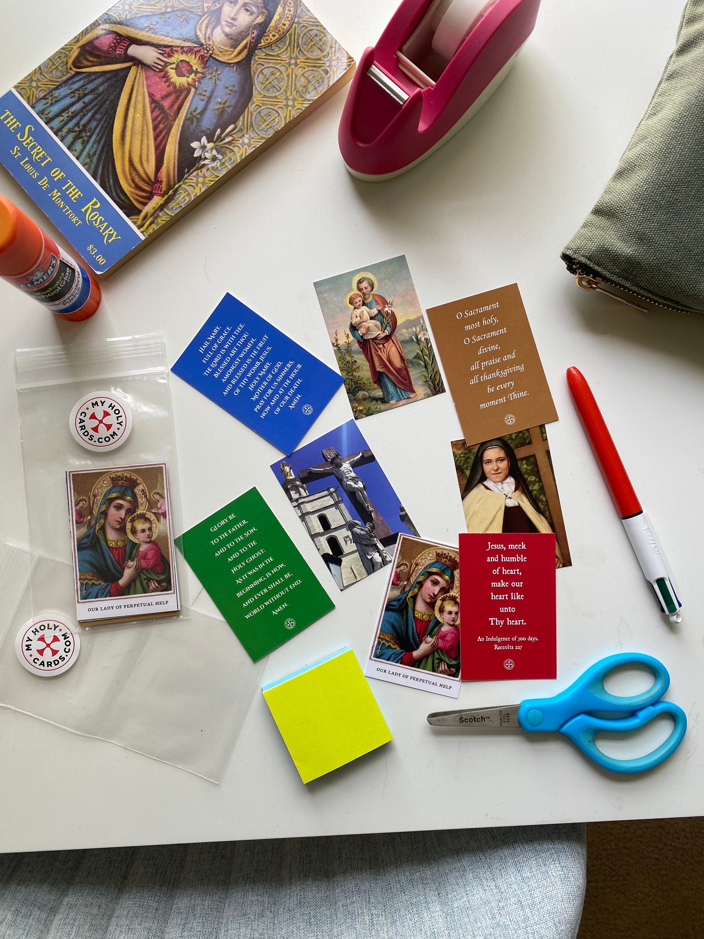 Bundle of 8 Mini Holy Cards - Childrens Trading Cards, Classroom Favors