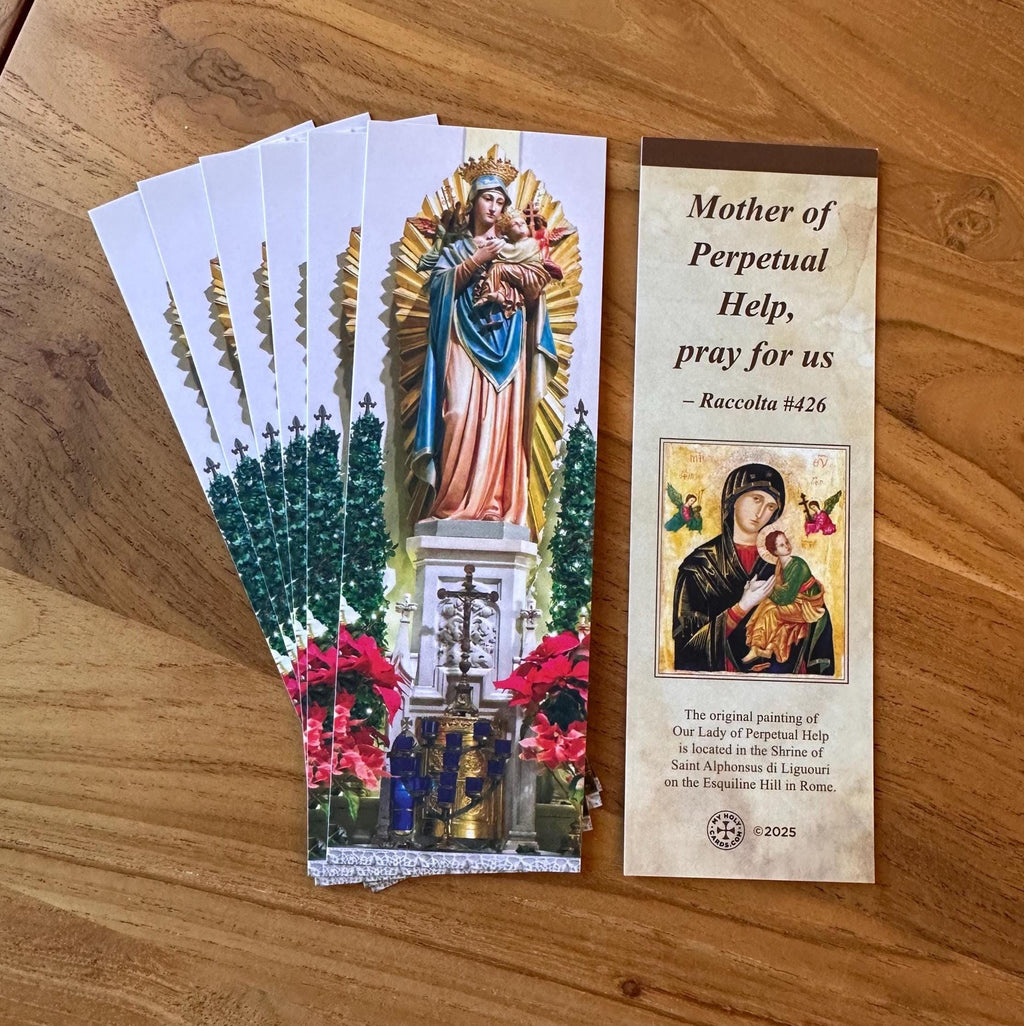 Our Lady of Perpetual Help Prayer Card Bookmark: Catholic Devotion, Suede Finish