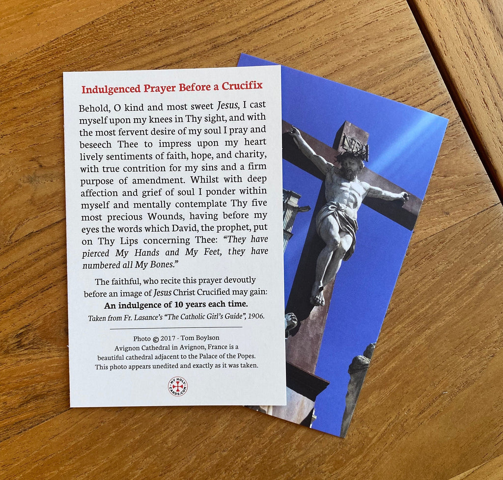 Prayer Before Crucifix Catholic Holy Card, Pack of 5/10/25/50/100, Indulgenced