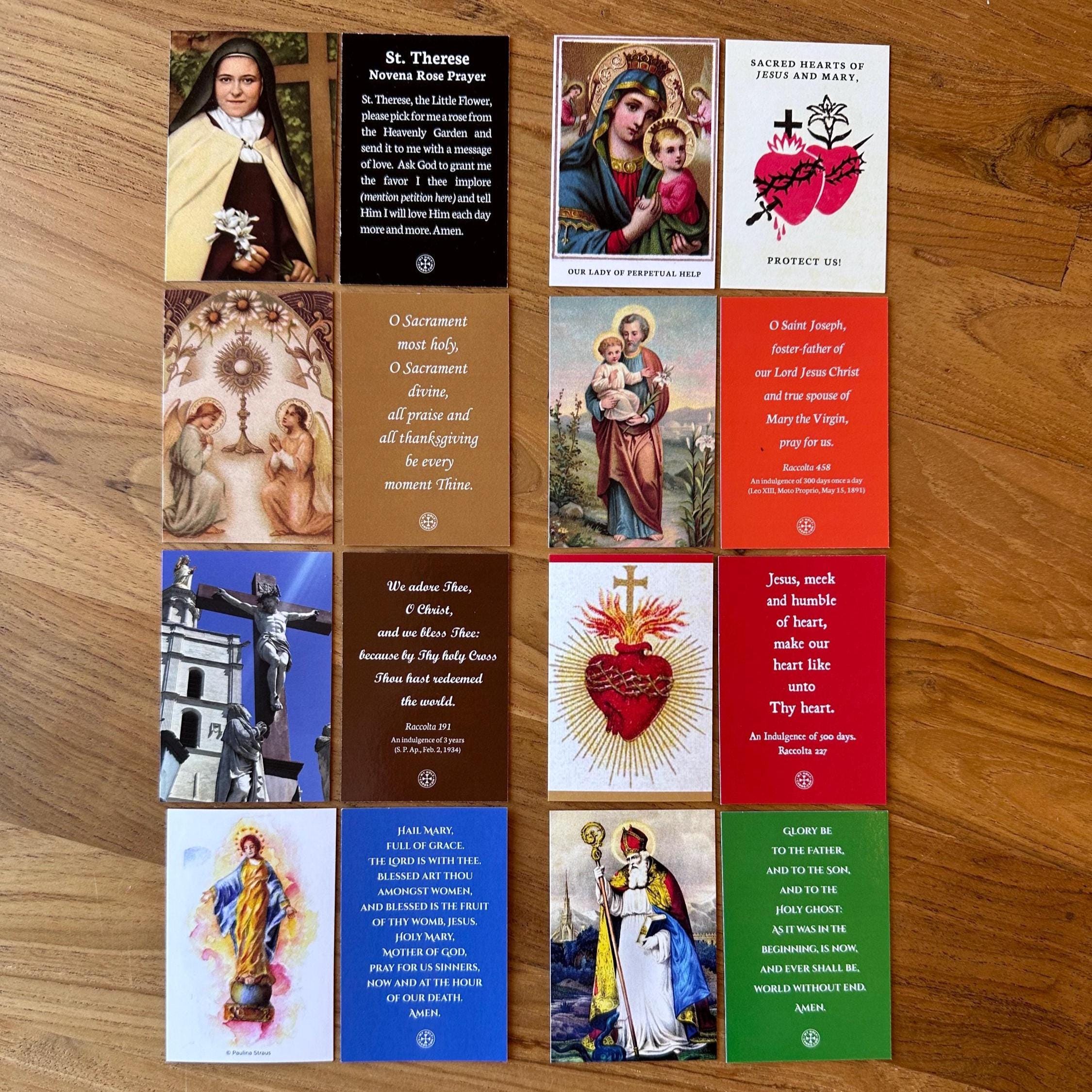 Bundle of 8 Mini Holy Cards - Childrens Trading Cards, Classroom Favors