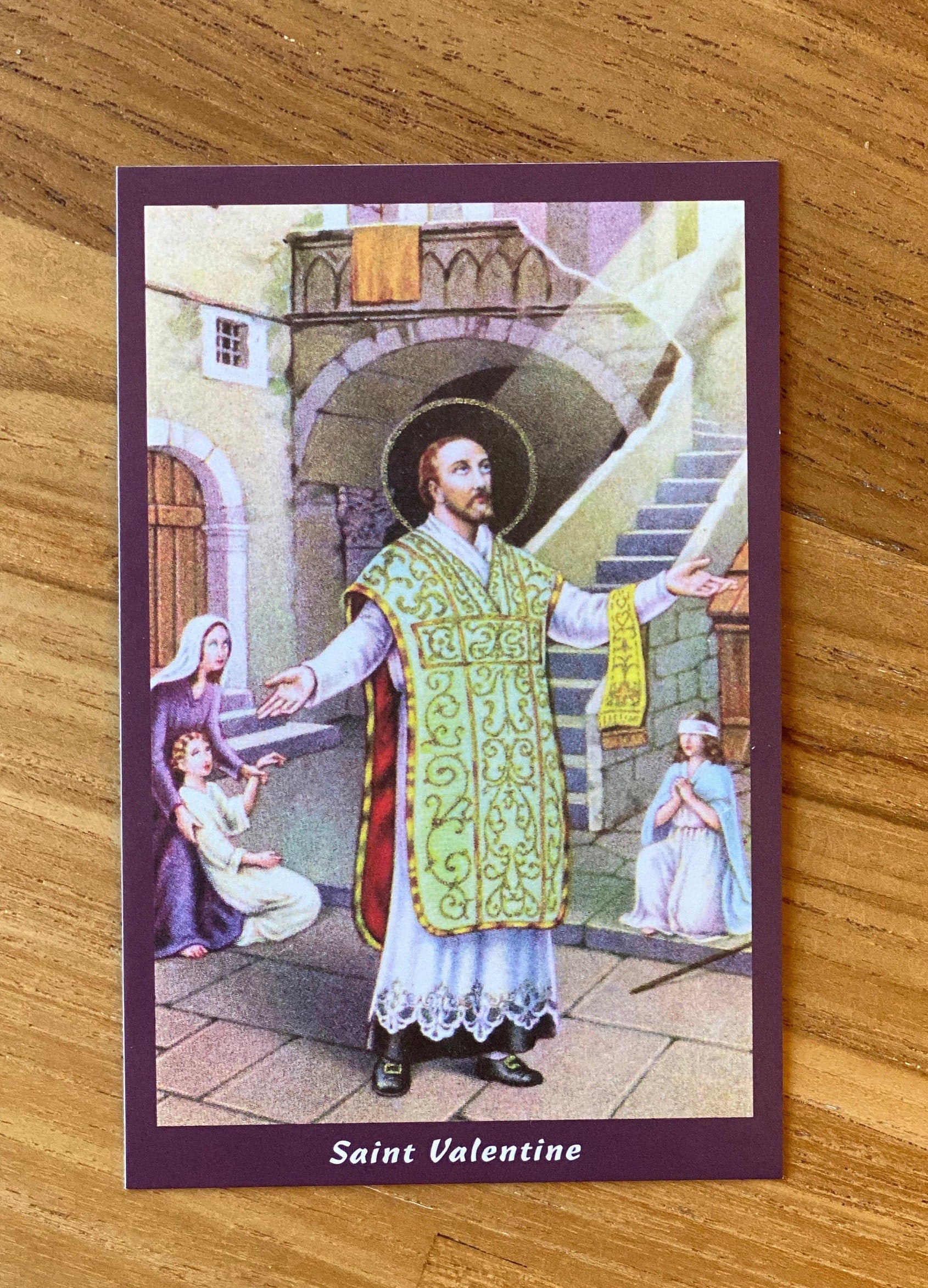 St. Valentine's Day Holy Cards: Glossy Finish, Blank Back