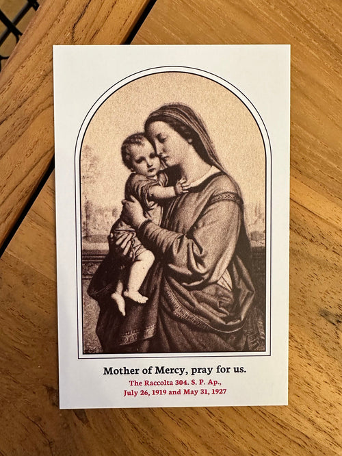 Blessed Virgin Mary Holy Card: Catholic Prayers from The Raccolta