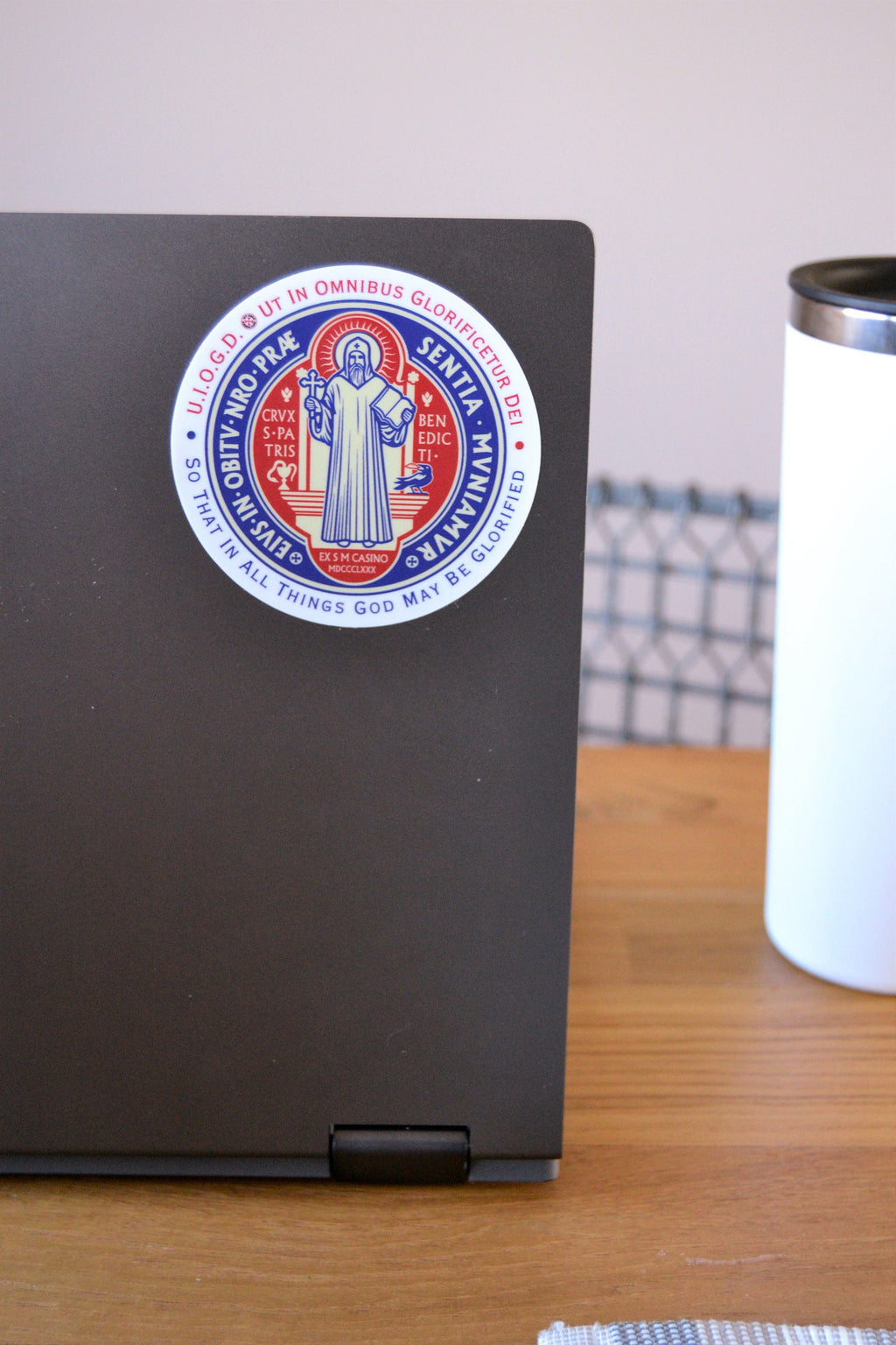 Saint Benedict Medal Vinyl Decal: Catholic Religious Sticker