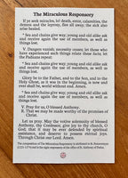 Saint Anthony of Padua Holy Card: Miraculous Responsory Prayer