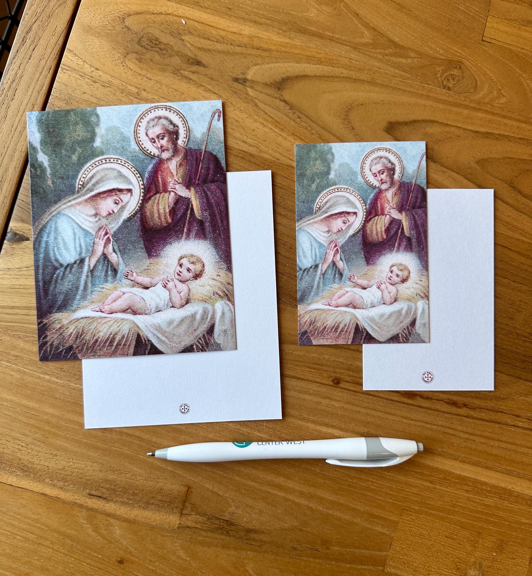 Holy Family Christmas Card Set: Blank on Back, Envelope Option