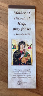 Our Lady of Perpetual Help Prayer Card Bookmark: Catholic Devotion, Suede Finish