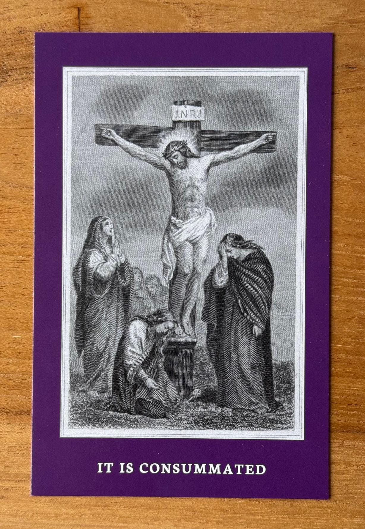 Seven Last Words of Jesus Holy Card: Catholic Prayer, Lenten Devotion
