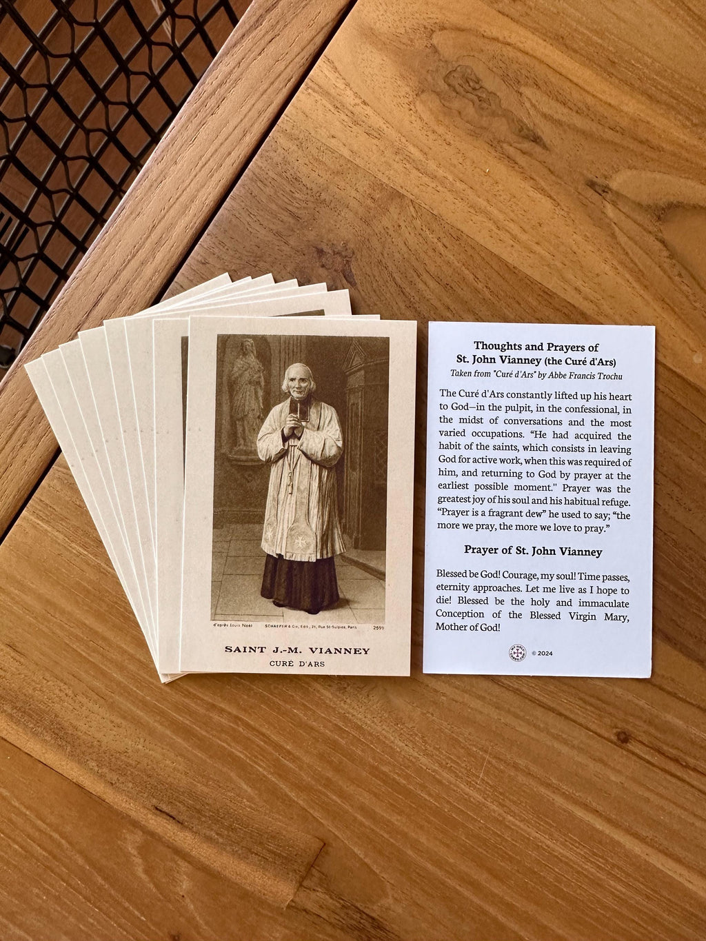 Saint John Vianney Holy Card: Catholic Prayer Card - Cure of Ars