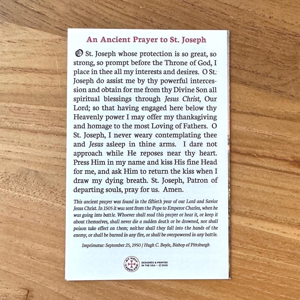Litany of St. Joseph Prayer Card: 3 Unique Prayers (Pack of 5/10/25/50/100)