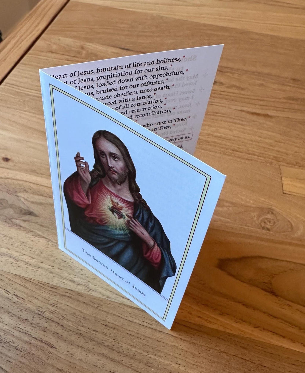 Sacred Heart of Jesus Prayer Card: Litany & Indulgenced Prayers