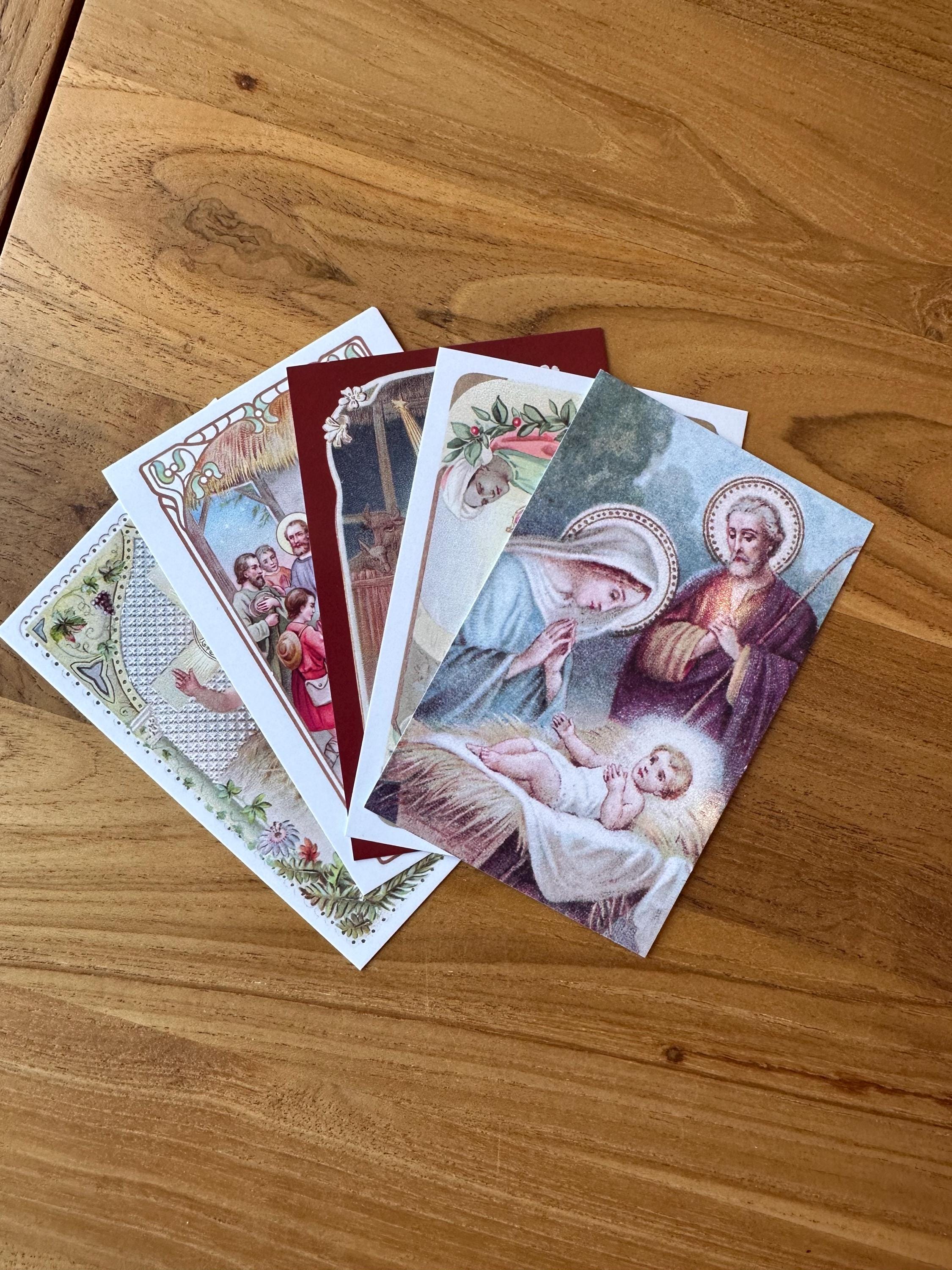 Christmas Holy Card Set: Vintage Style Religious Message Cards